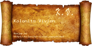 Kolonits Vivien névjegykártya